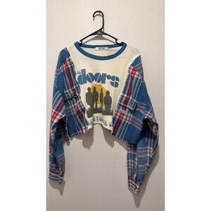 Reworked Upcycle Grunge/Cute Oversize Crop The Doors Sweater  Top L/XL